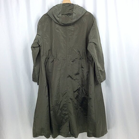Guess Kelsi Hooded Midi-Length Parka Rain Jacket Size Small Army Green Long - Picture 5 of 14